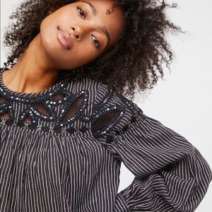 Free people embroidered blouse NWT